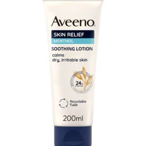 Aveeno Skin Relief Soothing Lotion With Menthol, With Nourishing Oat & Menthol Extract, Suitable For Sensitive Skin, 24-Hour Hydration, Clinically proven to moisturise and protect skin 200ml