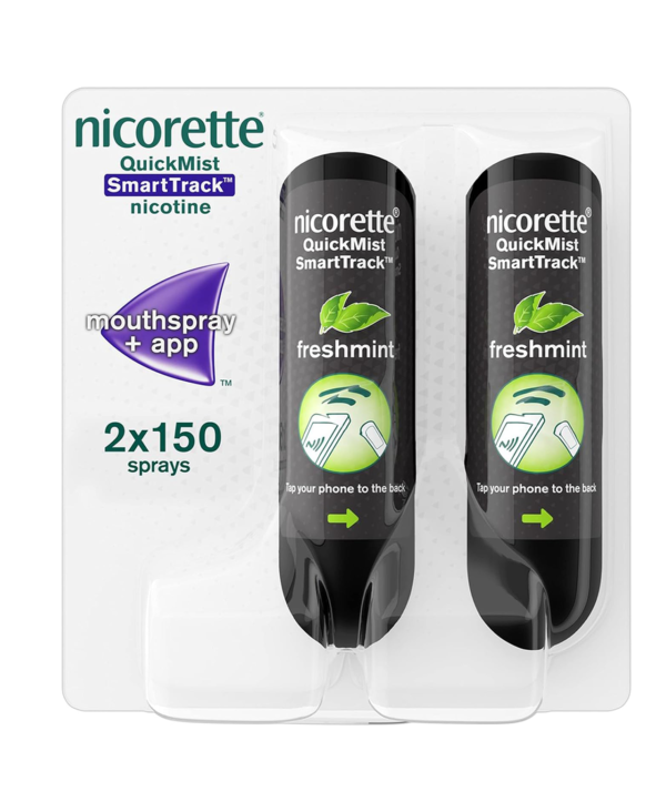 Nicorette QuickMist SmartTrack 1 mg/Spray Mouthspray Nicotine Freshmint 2 x 150 Spray