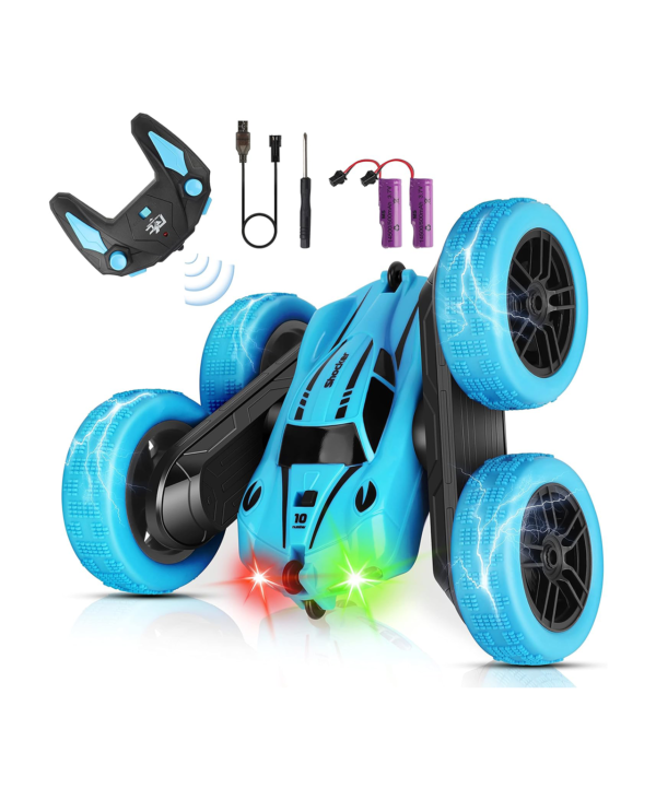 CYM Remote Control Cars, RC Stunt Car, 4WD 2.4 Ghz Remote Control Car with LED Light, 360?Double Side Flips RC Car for 6+ Year Old Boy Kids Girl