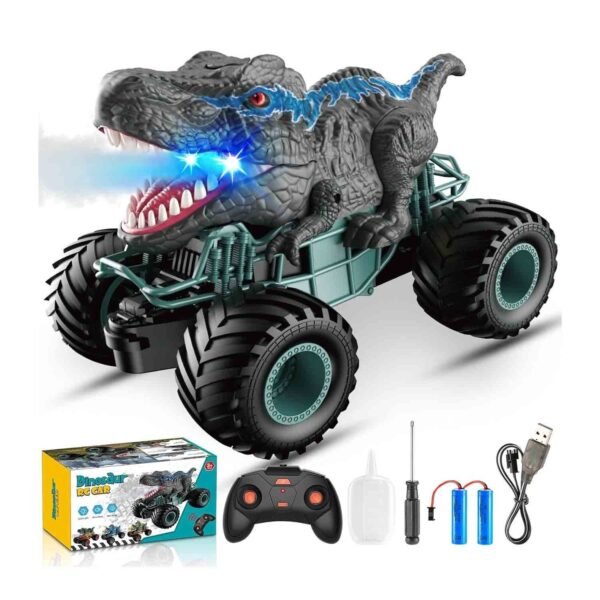 Dinosaur Toys for Boys, 1:16 Scale Remote Control Monster Truck Toys with Spray Roar LED Lights, Kids Toys for 4 5 6 7 8 Year Old Boys Gifts, Car Toys for Boys Toys Age 3 4 5 6 7 8 Gifts for Boys