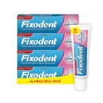 Fixodent Complete Denture Adhesives Cream, 4x40g, Saving Pack, 10X Stronger Hold vs. No Adhesive, Improved Comfort & Foodseal, Original, Mint