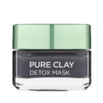 L'Oreal Paris Pure Clay Black Charcoal Detox Face Mask, Deep Cleansing Skin Care All Skin Types 50 Ml