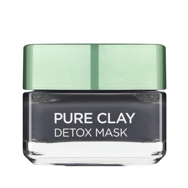 L'Oreal Paris Pure Clay Black Charcoal Detox Face Mask, Deep Cleansing Skin Care All Skin Types 50 Ml
