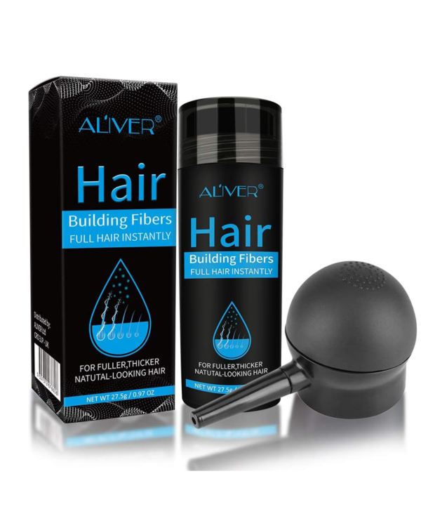 Hair Building Fibers, Nature Keratin Hair Fibers Black, Full Hair Instantly, for Men and Women (Black)
