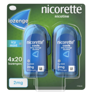 Nicorette Cools 2mg Lozenge Nicotine Icy Mint 4 x 20 Lozenges (Stop Smoking Aid)