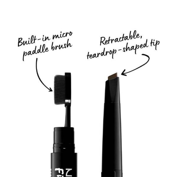 NYX Professional Makeup, Fill & Fluff Eyebrow Pomade Pencil, Creamy Pomade Formula, Precise Tip, Paddle Brush for Blending, Espresso - Image 2