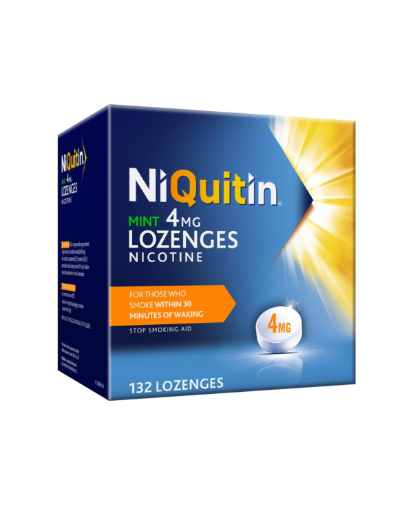 NiQuitin Mint 4 mg Lozenges - Effective Smoking Craving Relief - 132 Lozenges - Long-Lasting Effect - Reduce and Quit Smoking Aid