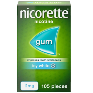 Nicorette Icy White Gum Nicotine, 2 mg (Stop Smoking Aid), 105 Piece