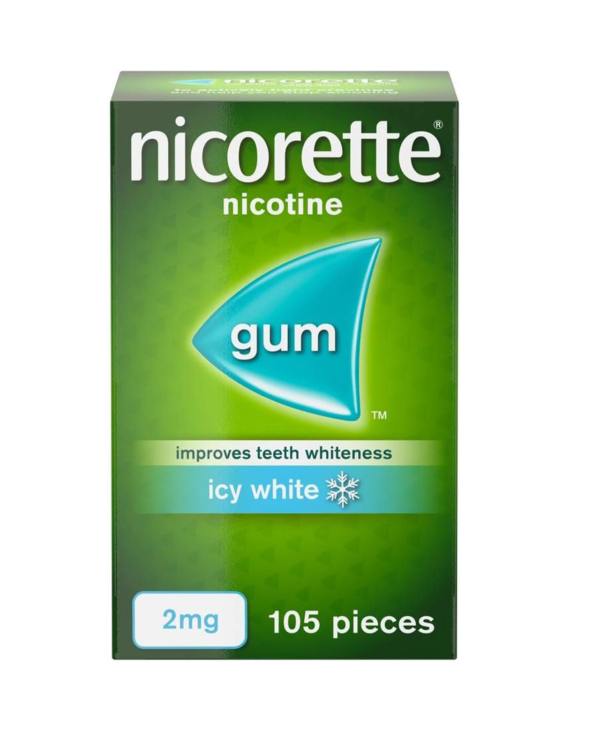 Nicorette Icy White Gum Nicotine, 2 mg (Stop Smoking Aid), 105 Piece