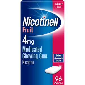 Nicotinell Nicotine Gum, Quit Smoking Aid, Fruit Flavour, 4 mg, 96 Pieces