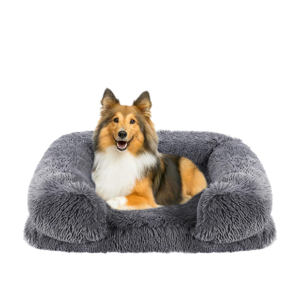 Dog Bed Medium - Pet Bed with Sofa Pillow, Fluffy Dog Sofa, Luxury Dog Bed with Fluffy Plush, Orthopedic Foam
