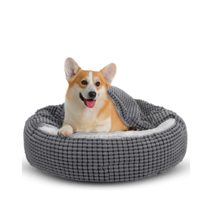 JOEJOY Round Dog Bed Calming Donut Cuddler Pet Bed for Large Medium Small Dogs Fits Up To 25/30lbs Pets