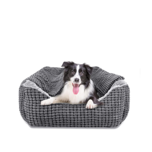 Rectangle XL Dog Bed Warm Hooded Dog Bed, Luxury Super Soft Pet Cave Bed Washable, Fits Up To 20/30/40/60lbs Pets