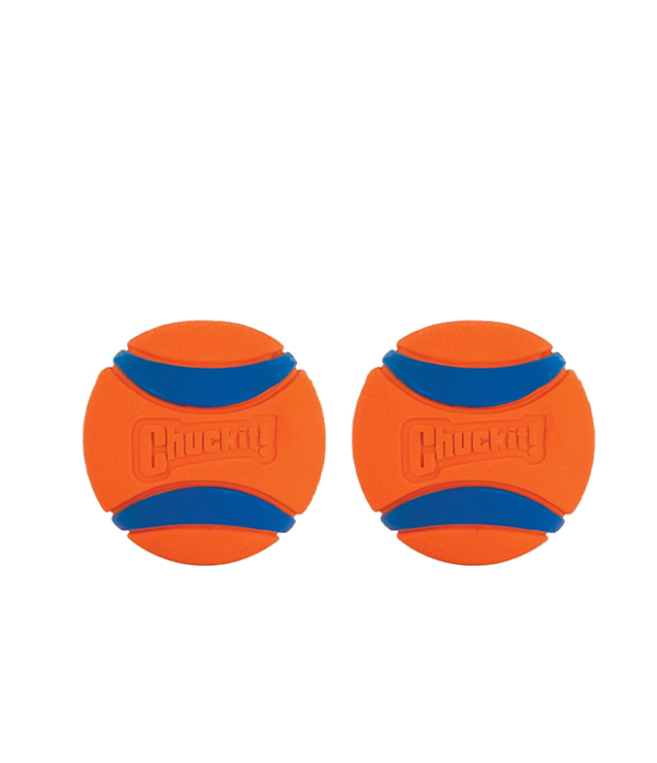 ChuckIt! Ultra Ball Dog Toy, Durable High Bounce Floating Rubber Dog Ball, Launcher Compatible Toy For Dogs, Medium (Pack of 2)