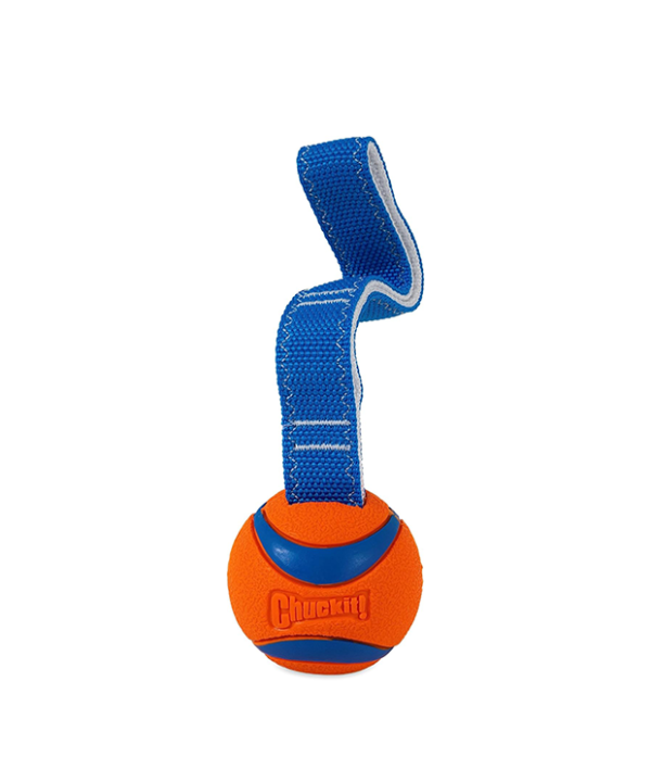 Chuckit! Ultra Tug Dog Toy With Rubber Ball Tug Of War Interactive Fetch Toy for Dogs, Small