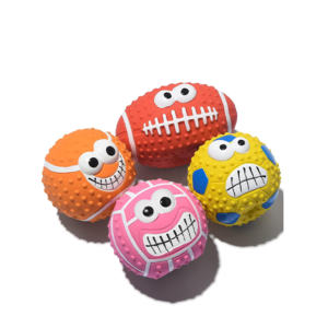 TONGKTAI Squeaky Dog Ball, [4 Pack] Latex Rubber Dog Squeak Toys, 2.7'' Soft Bouncy Fetch Balls