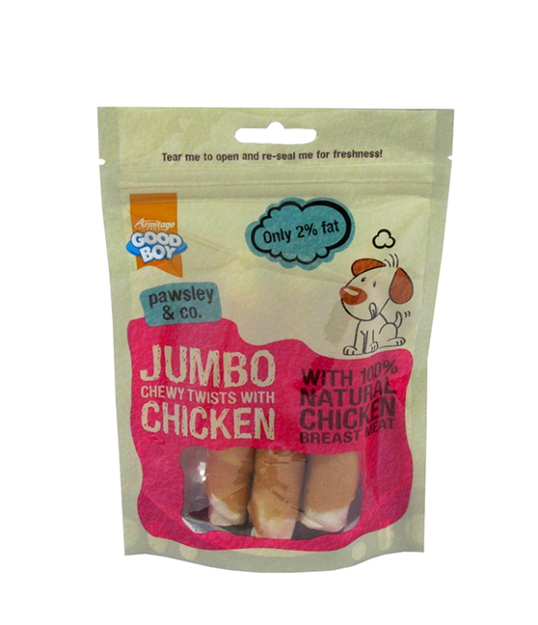 Good Boy Pawsley & Co Jumbo Twisters Chicken 100g (Pack of 12)